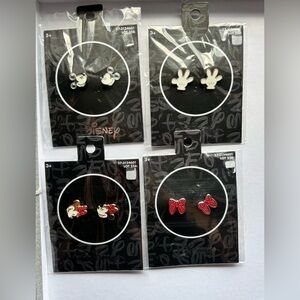 Disney Mickey & Minnie Mouse Set of Four Pairs of Earrings